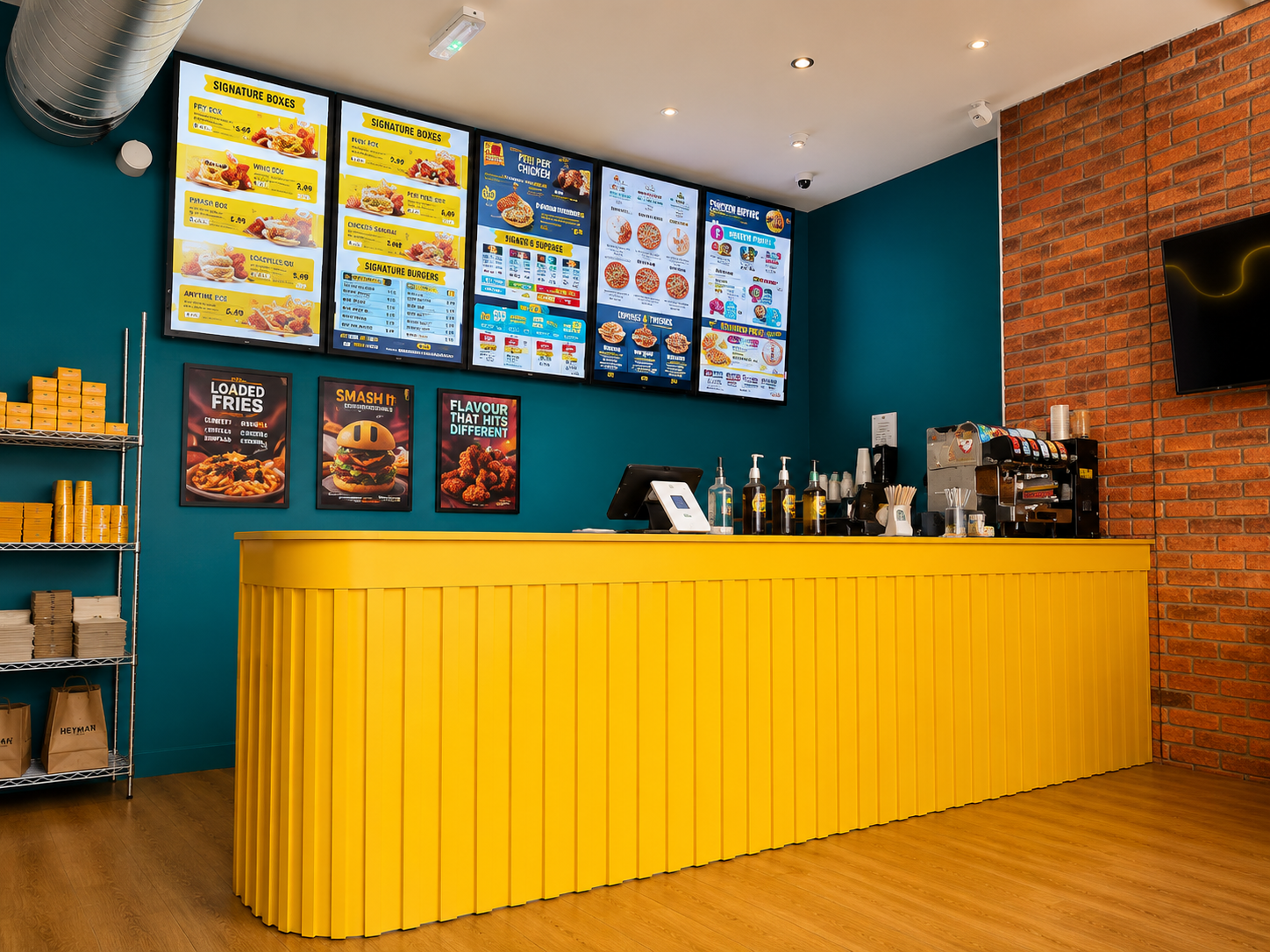 Menu board wall running GhostScreen