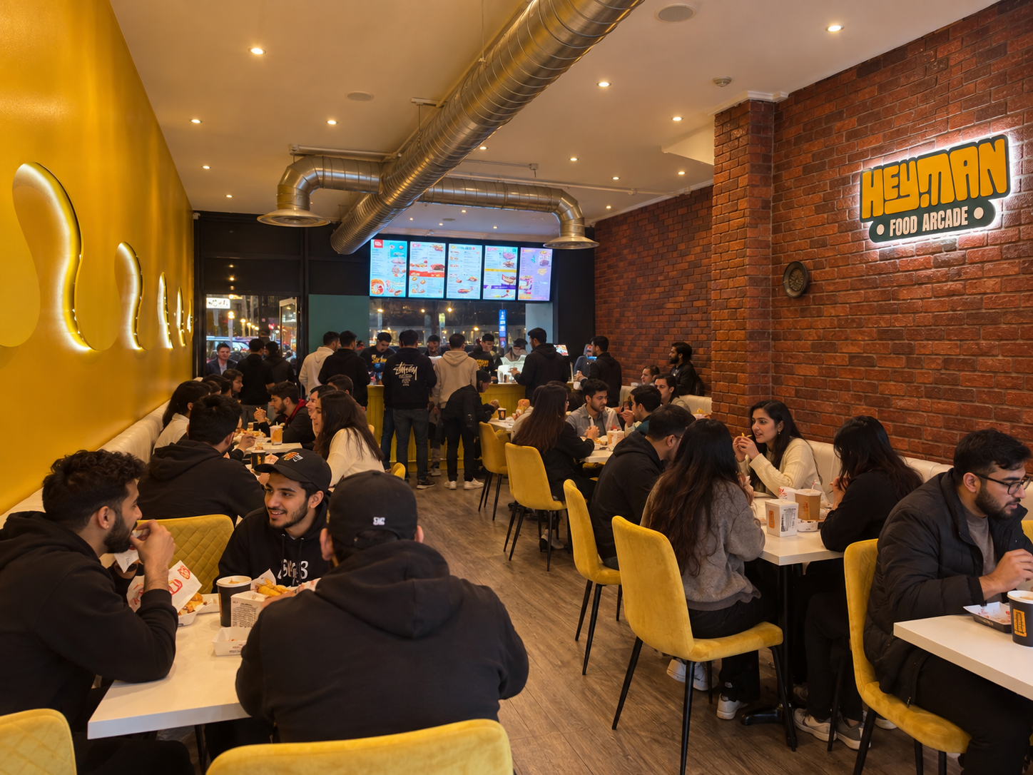 Bustling Heyman Food Arcade opening night